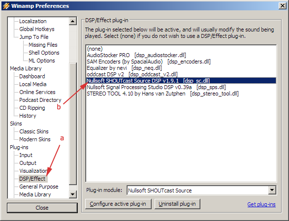 winamp vive cómodamente la transmisión